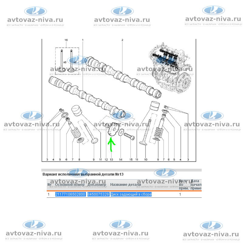 21177106502800 Диск задающий датчика фаз 21177-1065028-00 Lada Vesta ВАЗ в  Твери